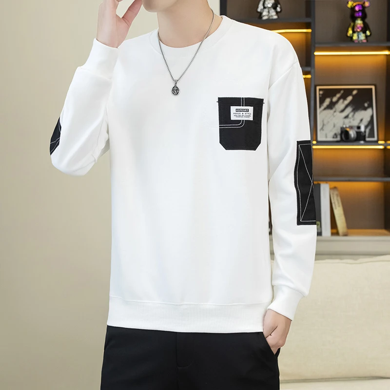 

New Men's Cotton Hoodies Spring Autumn Casual Pull On Sweatshirts Youth Long Sleeve Pullovers Streetwear Harajuku Tops Clothing