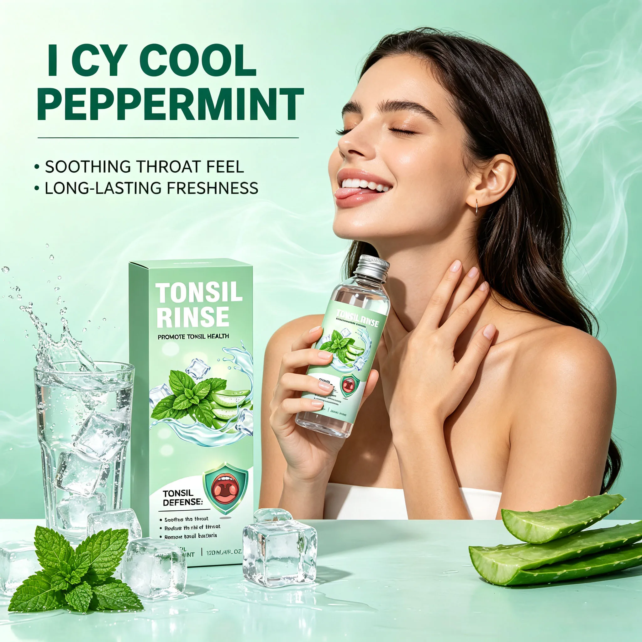 Refreshing Peppermint Mouthwash Wash Food Residues Reduce Tonsil Soothes Throat Relieves Dry Mouth Prevent Odor Breath Oral Care