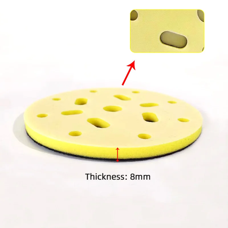 4 PCS Multiple Holes 6 Inch Short Hook Thickened Buffer Pad Sandpaper Grinding Sponge Cushion Pallets And Tray Adhesive Pads