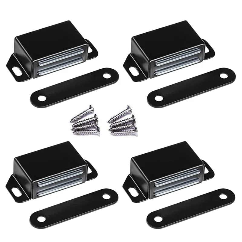 

B47C 4-Pack Magnetic Door Catch High Magnetic Door Catch For Kitchen Door Drawer Latch Black
