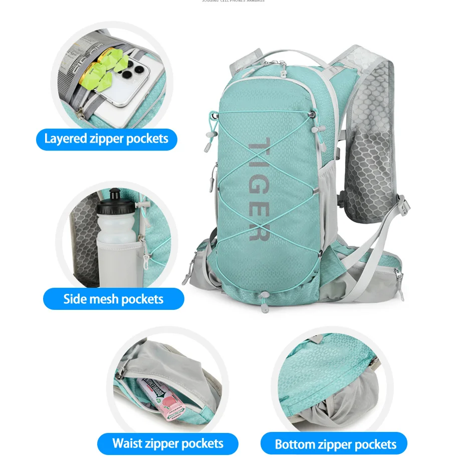 حقيبة ظهر أنيقة وخفيفة الوزن للجنسين ذات سعة كبيرة للمشي لمسافات طويلة في الهواء الطلق، حقيبة ظهر لركوب الدراجات، حقيبة ظهر محايدة متعددة الوظائف للسفر #3