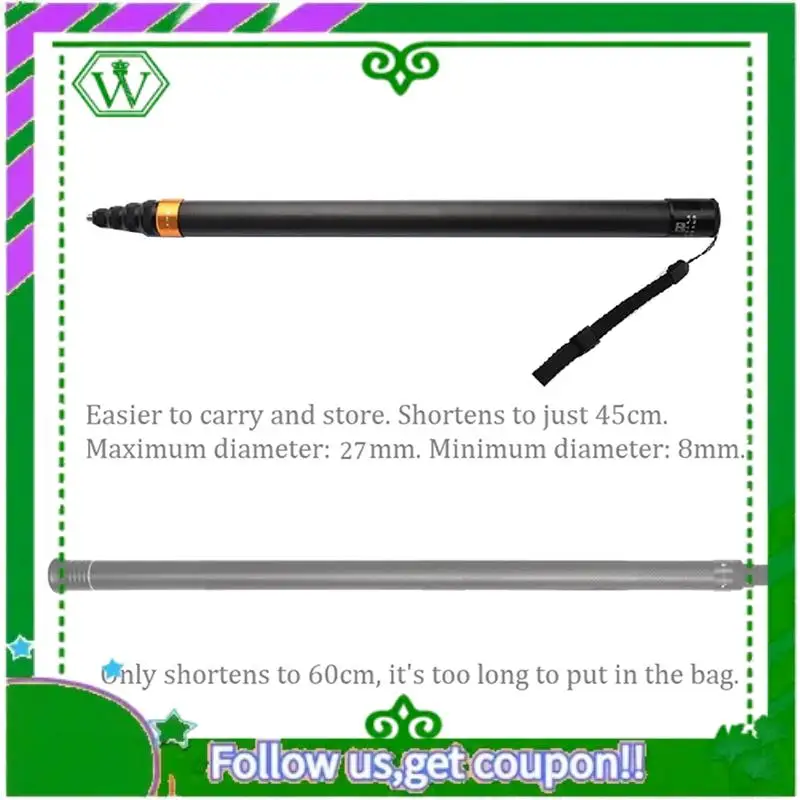 ABIK-3X Carbon Fiber Invisible Extendable Edition Selfie Stick For ONE X2 / ONE / ONE R Action Camera Accessories