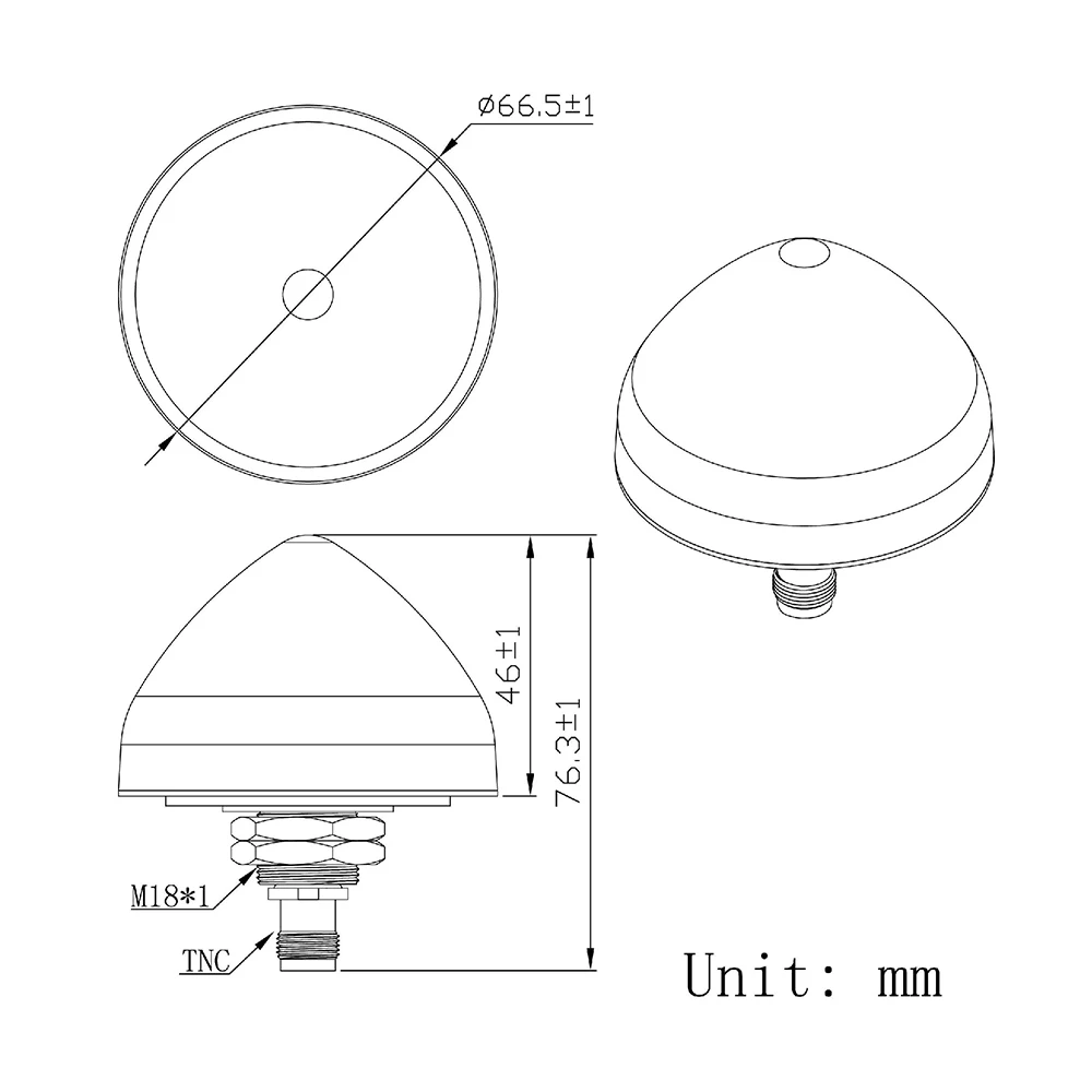 Antena L1 B1 G1 RTK, precyzyjna antena GPS ze zลฤ
czem TNC