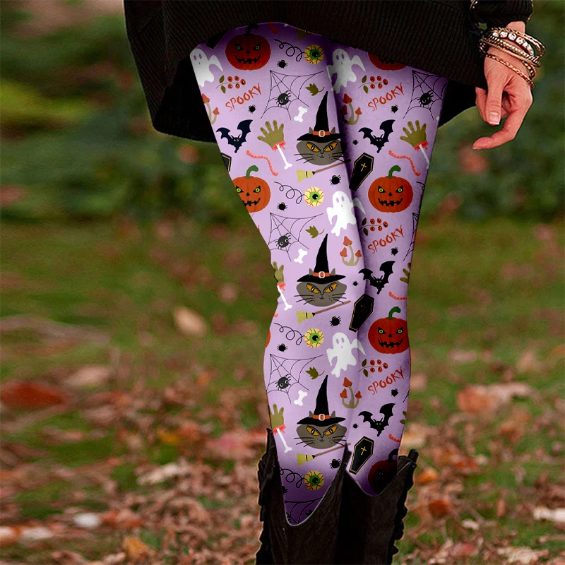 Leggings regalo per ragazza gatto carino direzionale di Halloween