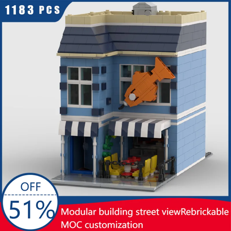 ชุดตัวต่อ MOC สร้างสรรค์ ร้านอาหารจานด่วน 1183 ชิ้น แบบจำลองสถาปัตยกรรม ของเล่นตัวต่อ DIY สำหรับเด็ก ของขวัญ