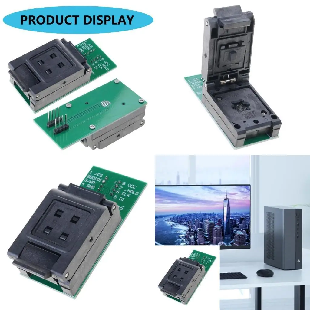 

Y1UB BGA24 Test Socket Adapter for BGA SPI Flash Chips Programming Data Transfer