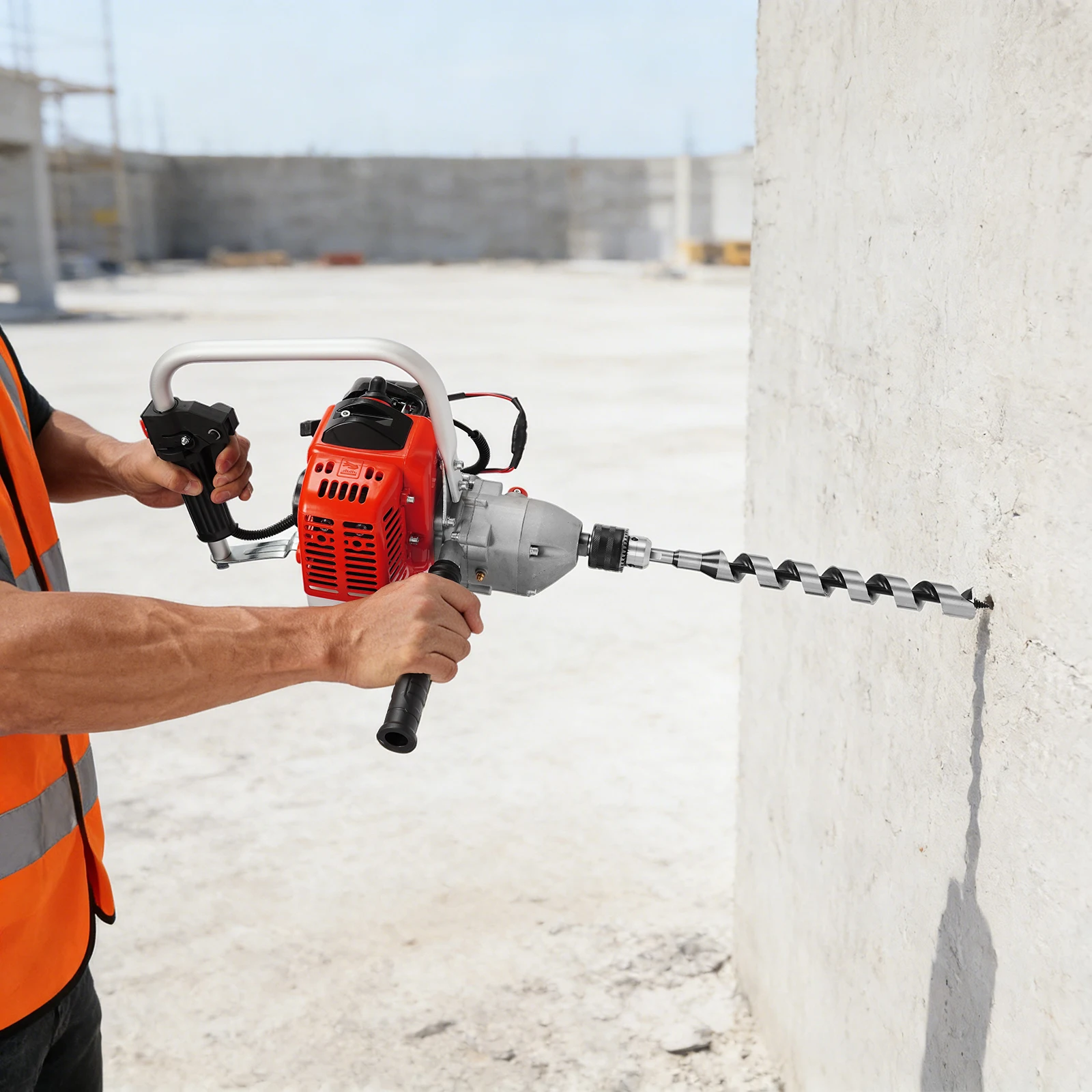 

Бензиновый земляной бур, портативный шнековый экскаватор, мощный садовый инструмент для бурения грунта и посадки деревьев