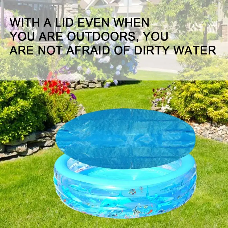 New Swimming Pool Cover Dust Rainproof Pool Cover Blue Round Tarpaulin Durable For Family Garden Pools Swimming Pool Accessories