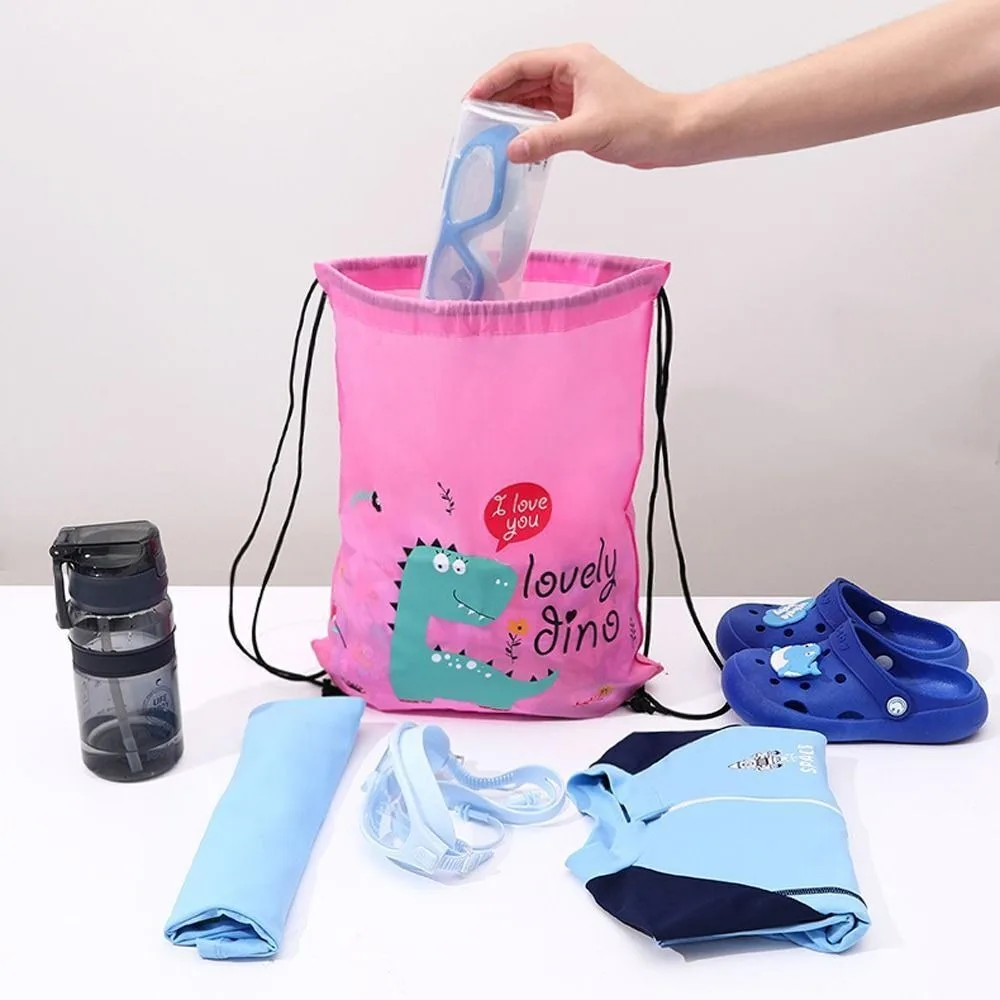 

New Waterproof Dinosaur Children's Swimming Bag Pool Portable Sports Drawstring Pouch Fitness Travel Storage Bag