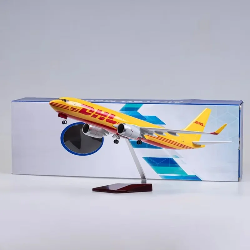 1:85 스케일 B737 모델 DHL Cargo Express 47CM 항공사 기본 랜딩 기어 포함 항공기 수지 비행기 모델 컬렉션