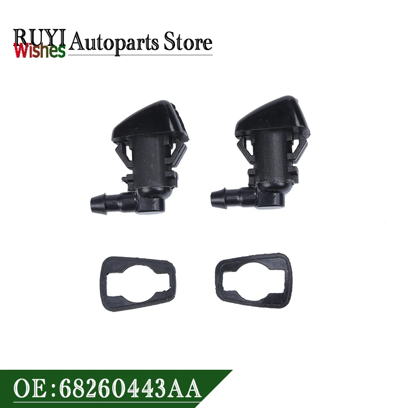 2PCS  55372143AB New For Jeep Grand Cherokee 2011-2017 Windshield Wiper Water Washer Spray Nozzle Jet 68260443AA 55079049AA