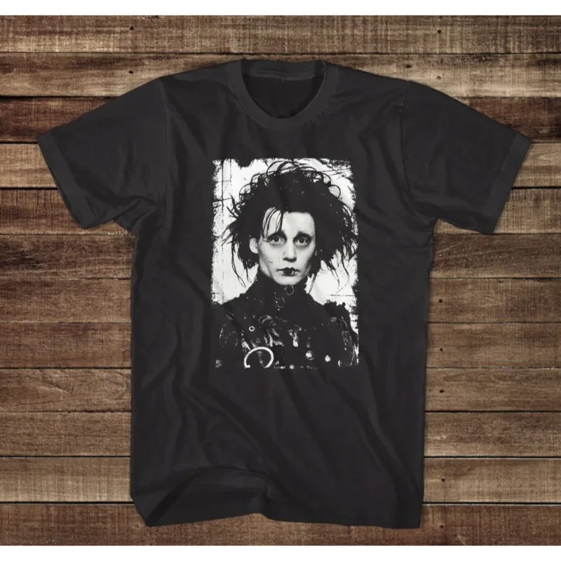 Movie Graphic Men T-Shirt Vintage Tim Burton Shirt Johnny Depp Tshirt Retro 90s Clothing Tee Unseix Oversize Top