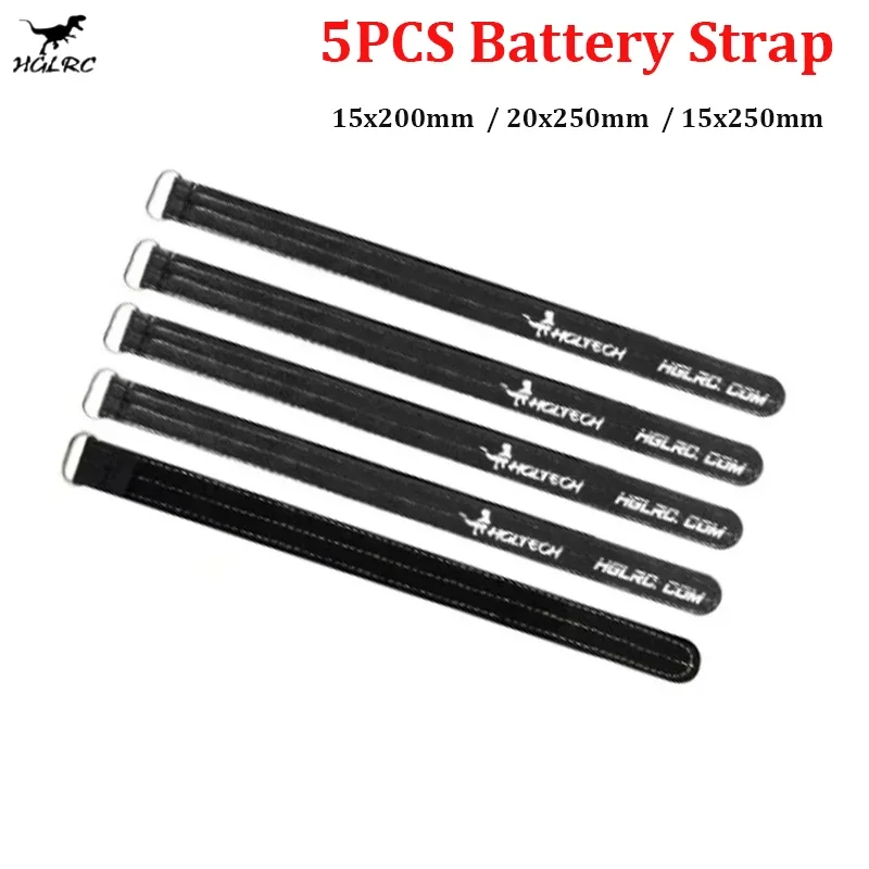 

5PCS HGLRC Metal Buckle Battery Strap 200mm 250mm for RC FPV Racing Freestyle Long Range Drones 4S 6S Lipo Batteries