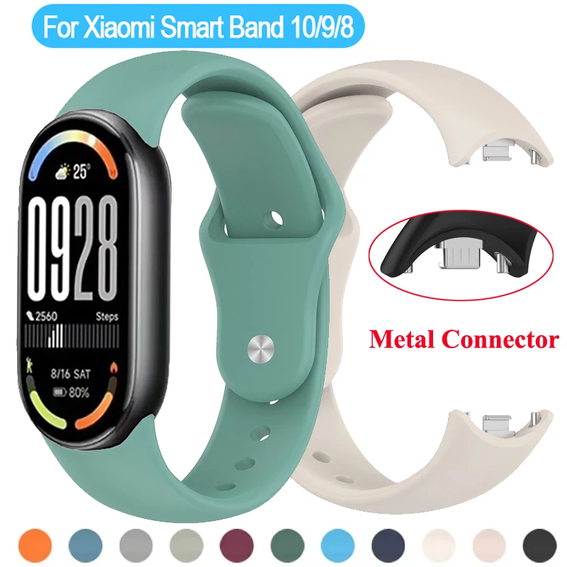 Mi Band 8 9用シリコンブレスレット ストラップアクセサリー スポーツスマートウォッチリストバンド パルセイラ コレア Xiaomi Mi Band 10 9 8ストラップ用
