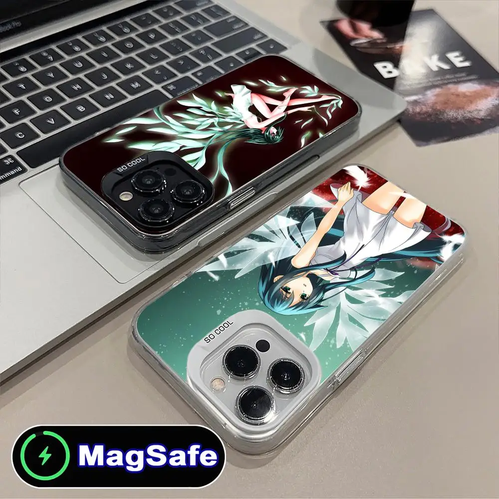 Saya no Uta حافظة هاتف محمول لهاتف آيفون 16 15 14 13 12 11 Pro Max Plus MagSafe غطاء ملون شفاف غطاء فاخر للهواتف المحمولة #5