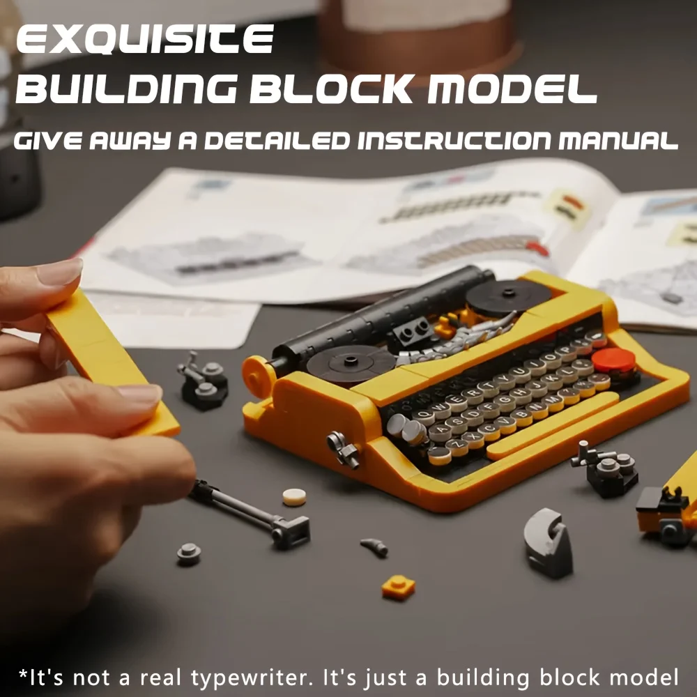 Set modello macchina da scrivere retrò - Dettagli ad alta definizione, esperienza di assemblaggio interattiva - Regalo di Halloween/Natale/Compleanno