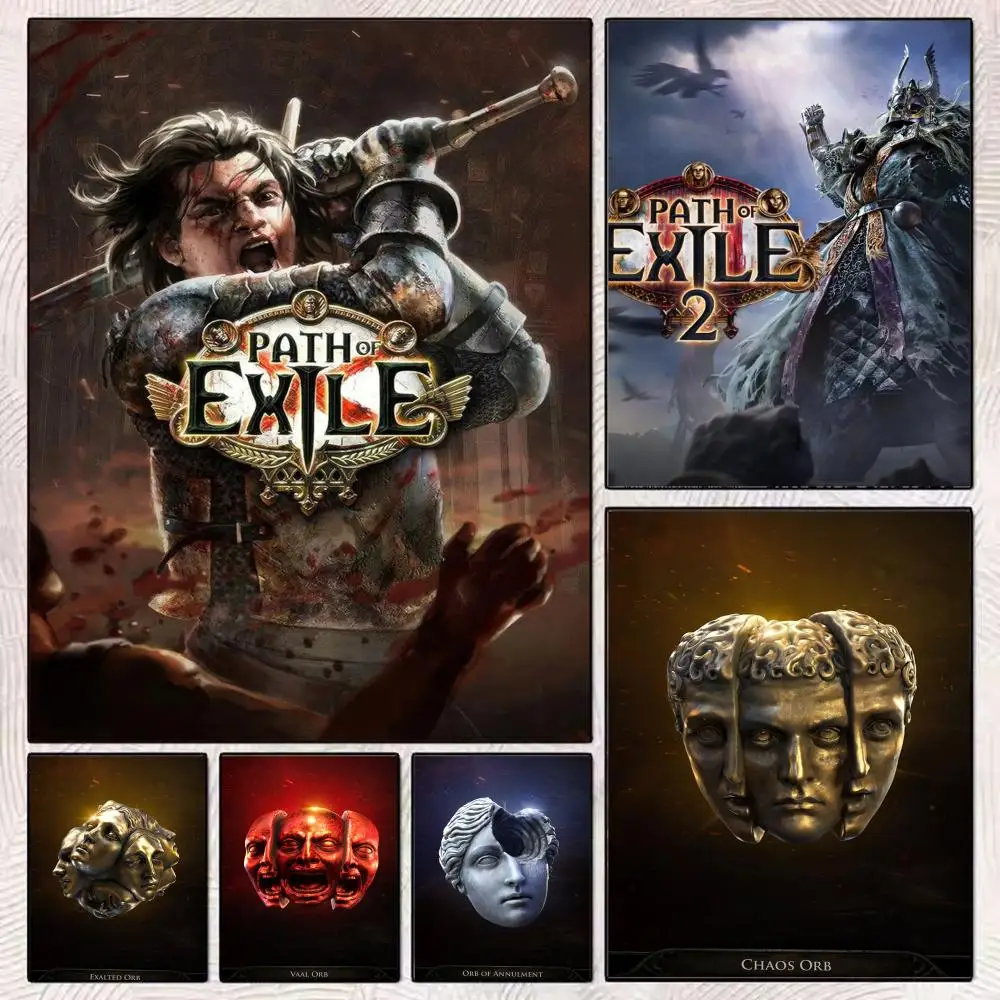 Game P-Path of Exile 2 dark fantasy Painting Calligraphy Modern Aesthetic Wall Art Print Trendy Bedroom Home Decor Gift