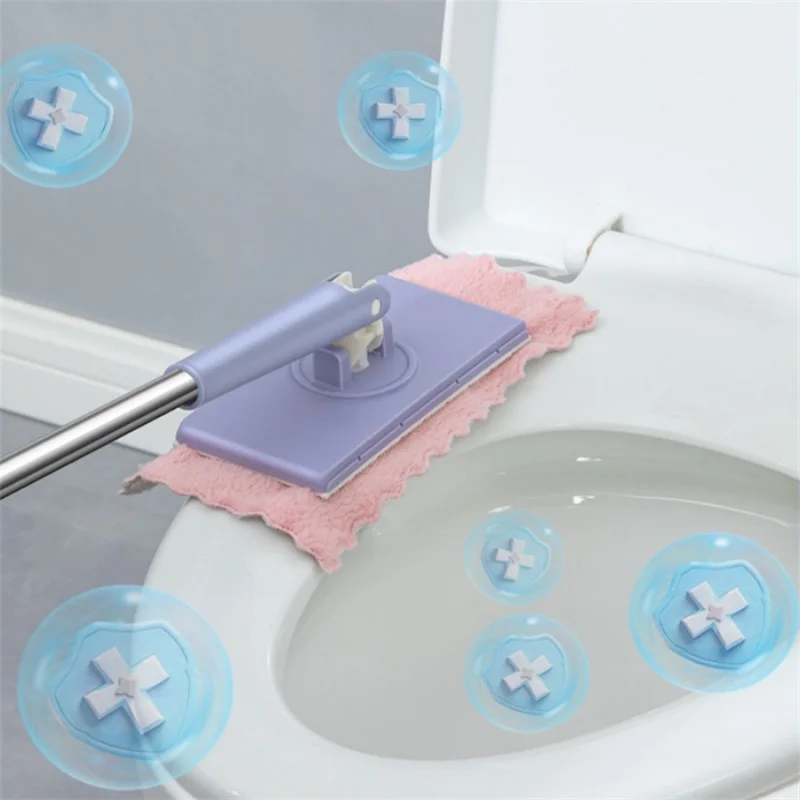 1Set Towel Mop Static Dust Removal Paper Mop，No Need to Wash Hands，Lazy，Retractable Mop，Rotatable Automatic Clamping，Lengthened