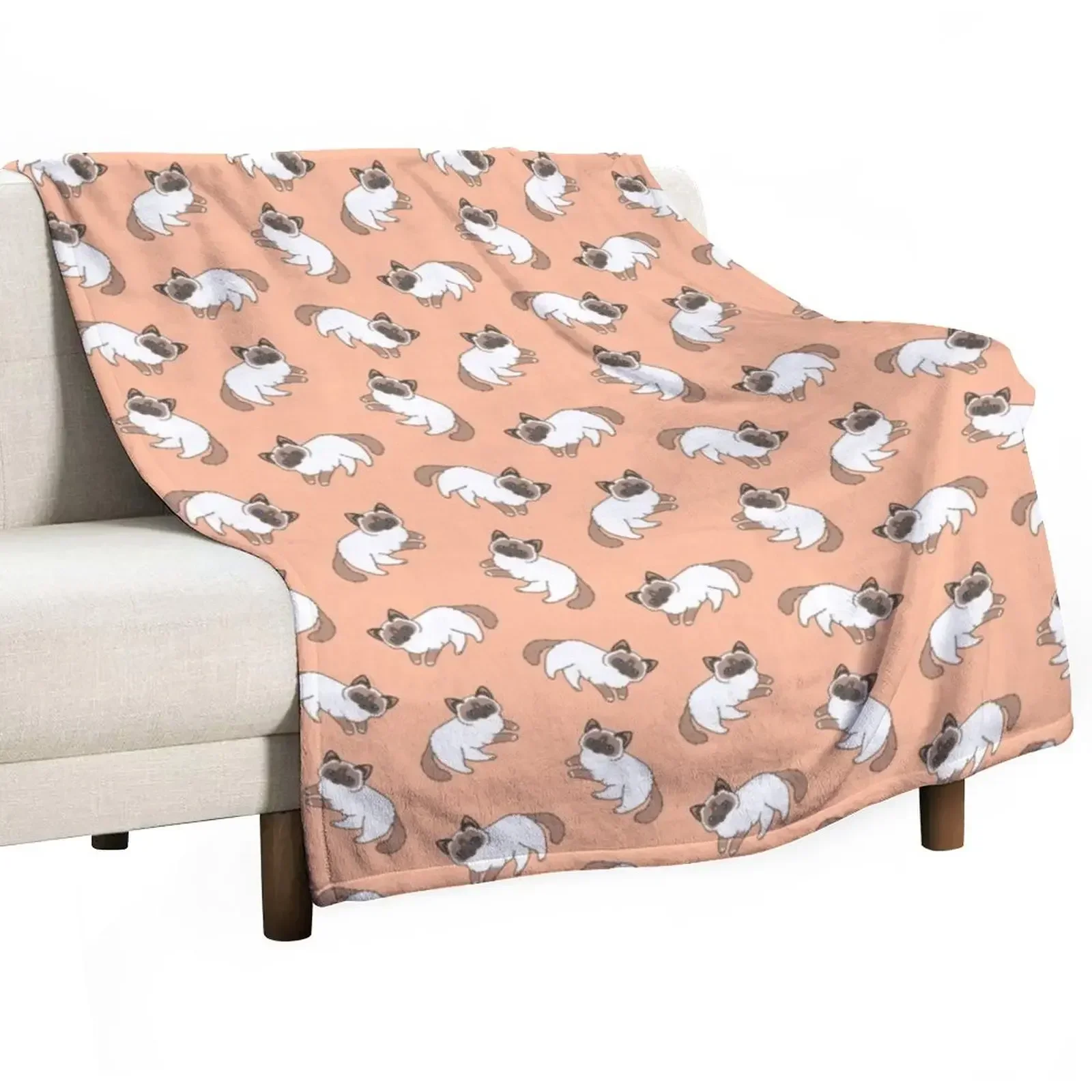 

Ragdoll Cat Pattern Throw Blanket Furrys Soft Blankets For Sofas Custom Blankets