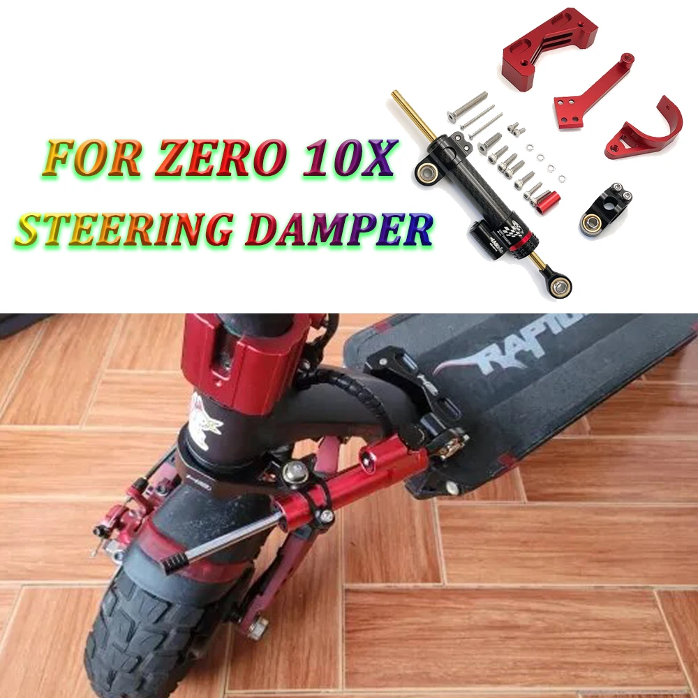 

Steering Stabilizer Damper Front Wheel Shock Absorber Modification Bracket Kit For Zero 10X 10 X Electric Scooter Accessories