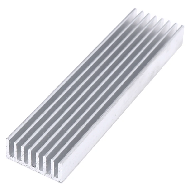 B*1PCS Extruded Aluminum Heatsink For High Power LED IC Chip Cooler Radiator Heat Sink Drop Ship 100*25*10mm