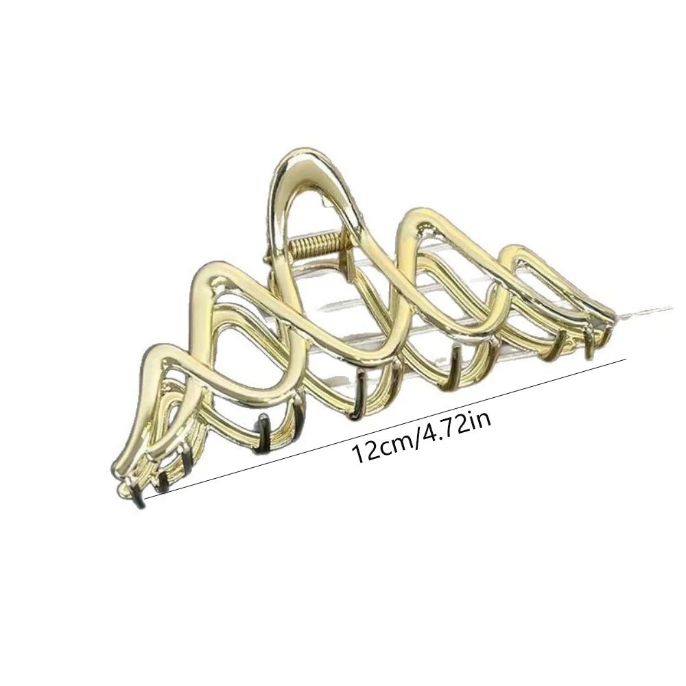 1 Stück modische, minimalistische, metallische Wellen-Haarklammer, geometrische Designs, perfekt, mühelos, schick, Alltagsstile, moderne Haar-Accessoires – Detail 4