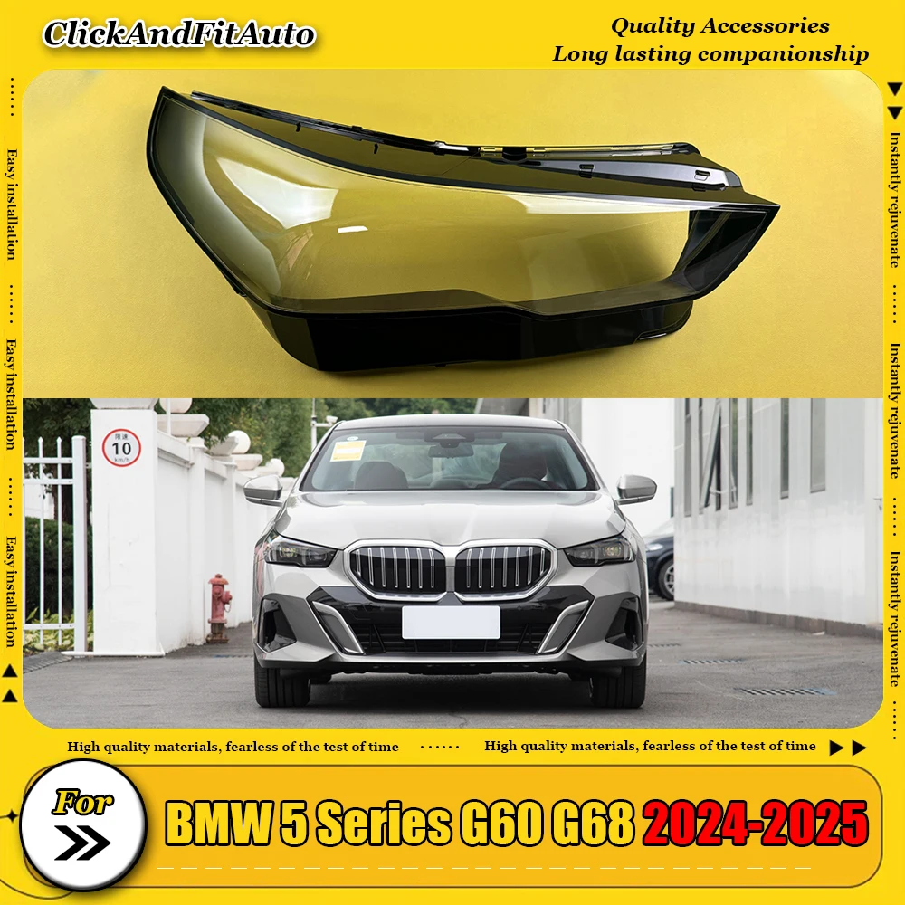 

For BMW 5 Series G60 G68 2024 2025 Headlight Cover Lamp Shade Headlamp Shell Lampshade Transparent Cover Lens Plexiglass