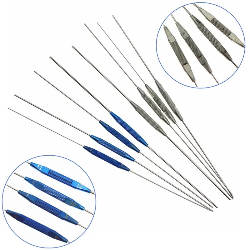 Ophthalmic double ended lacrimal passage probe flushing probe plugging tool 4pc/set ophthalmic instruments