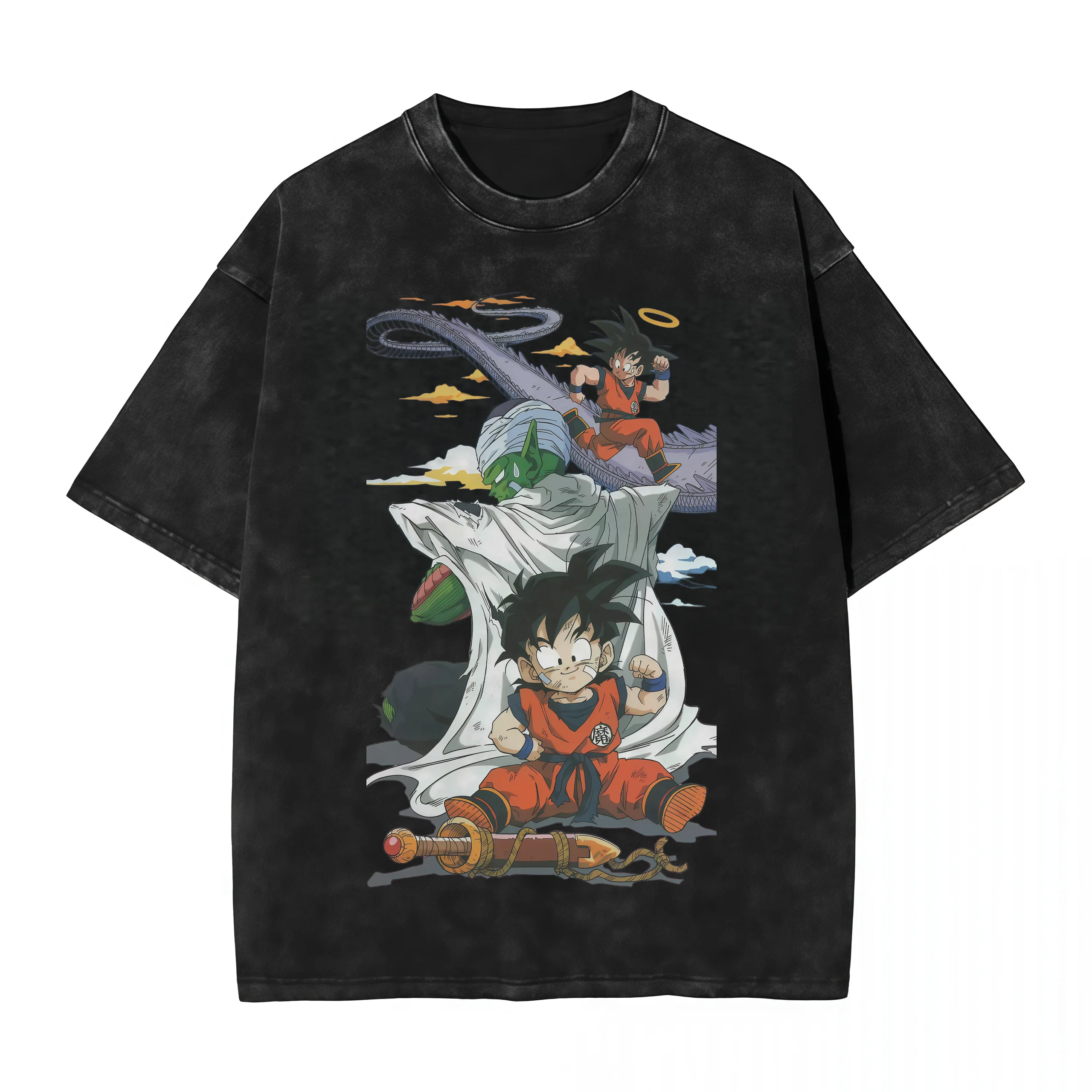 2026 Sommer Dragon Ball Anime Familien-Eltern-Kind Waschbare Übergroße Retro T-Shirts Hochwertige Streetwear-Kleidung