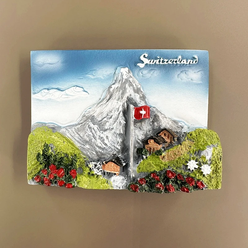 Europe Switzerland Jungfrau painted landscape decorations magnetic refrigerator