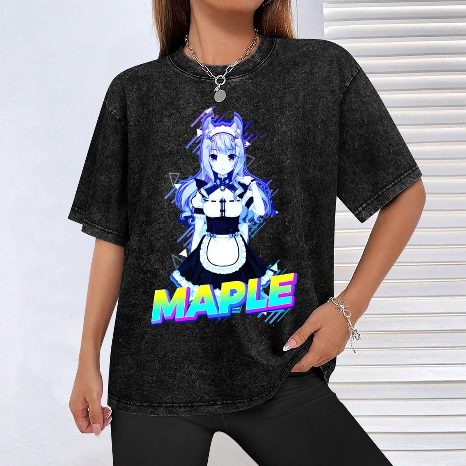 Maple Nekopara T-Shirt boys whites vintage anime shirt luxury clothes men image 4