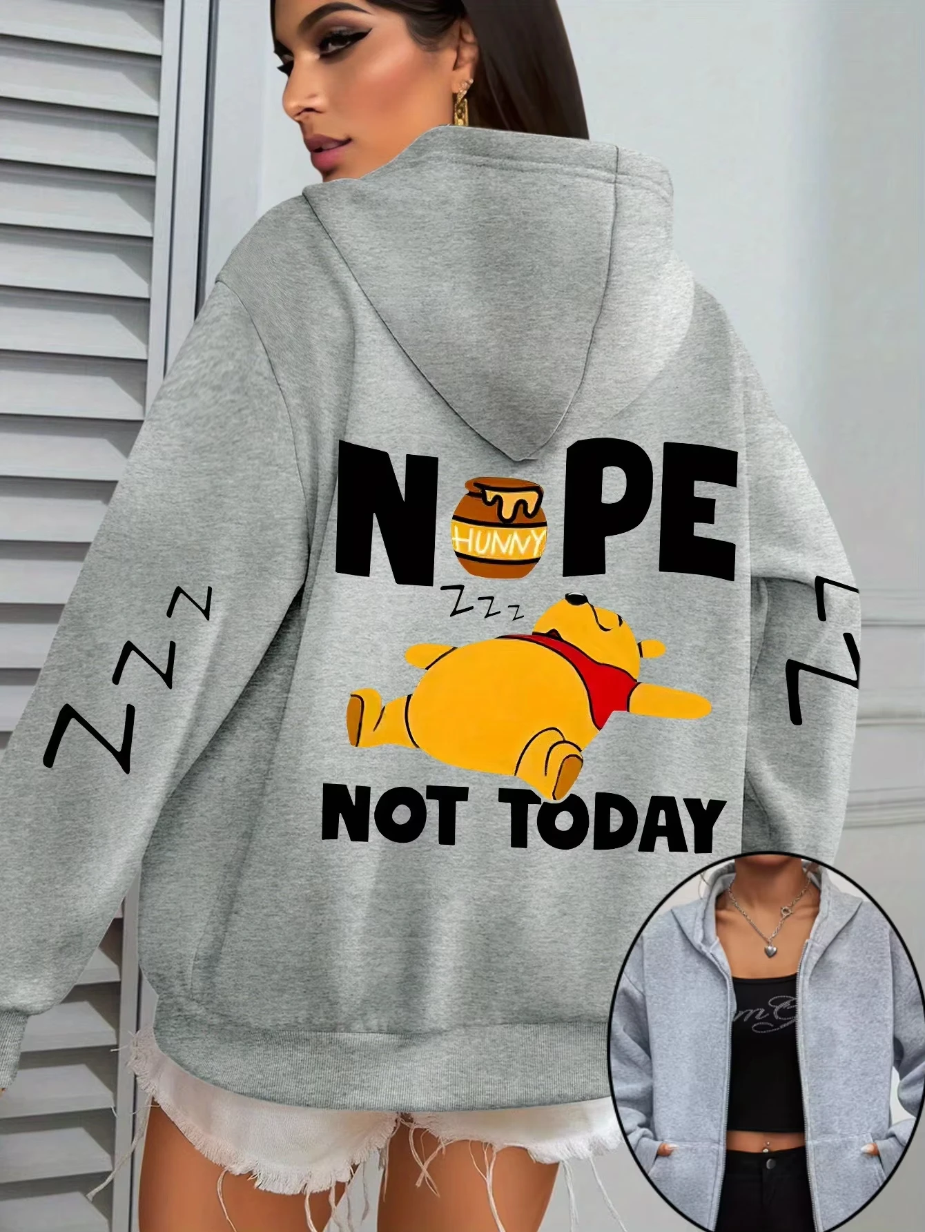 ديزني ويني ذا بوه سستة هوديس بلوزة من الصوف سترة المرأة الرجال القطن الخريف بلوفر شتوي المتضخم معاطف القمم #1