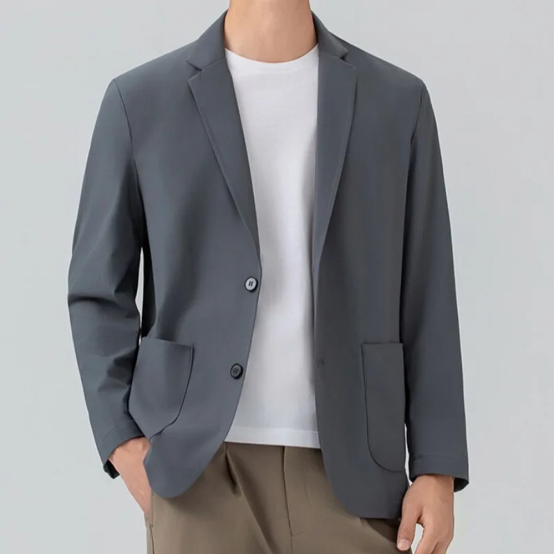 

Лето 202, тонкие солнцезащитные бесшовные пиджаки для мужчин, модные трендовые повседневные солнцезащитные пиджаки, социальная офисная мужская одежда