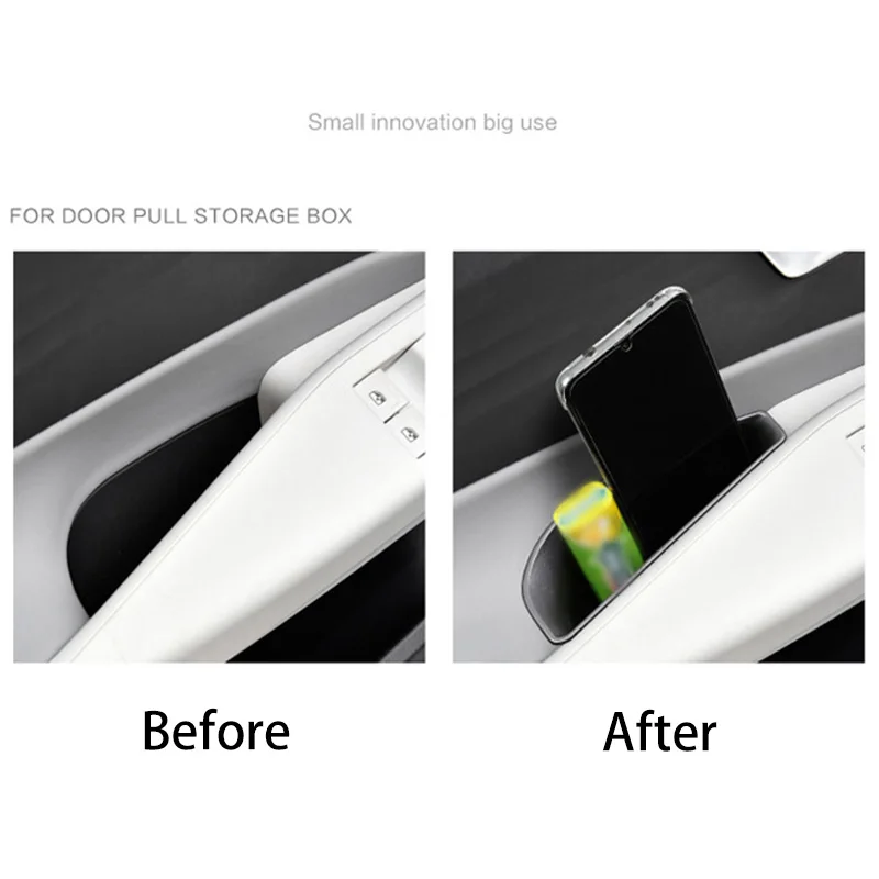 1 زوج السيارات الجبهة الخلفية مقبض الباب صندوق تخزين ل Volkswagen VW ID.3 ID.4 الجانب الباب مسند الذراع المنظم الحاويات اكسسوارات السيارات #3