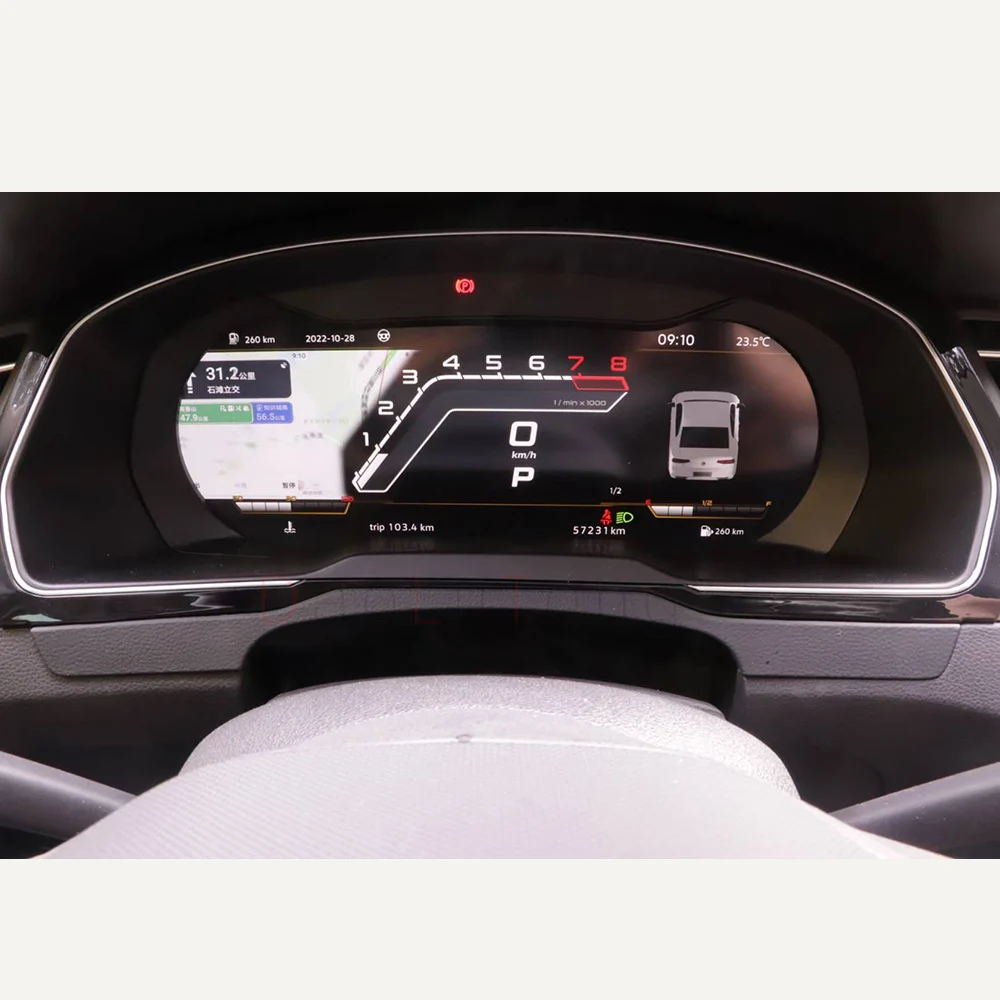 Upgrade Linux Dashboard LCD Digital Speedometer Panel For Volkswagen VW Tiguan L MK2 2016-2022 New For Auto Meter