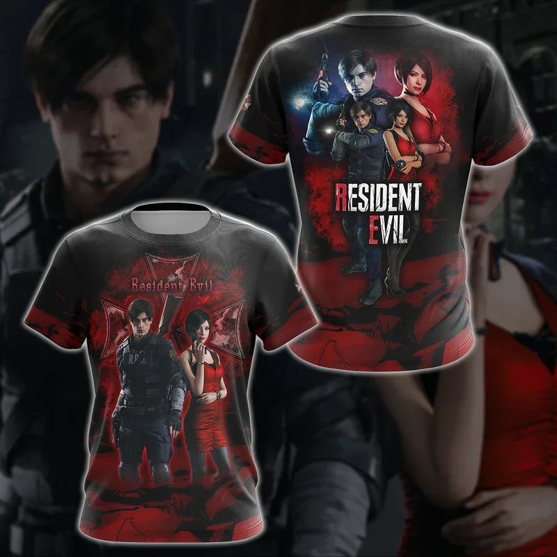 New Horror Games Resident Evil 3D Print Men Women Short sleeve O-neck Tshirts Hip Hop streetwear Casual Top Unisex clothing