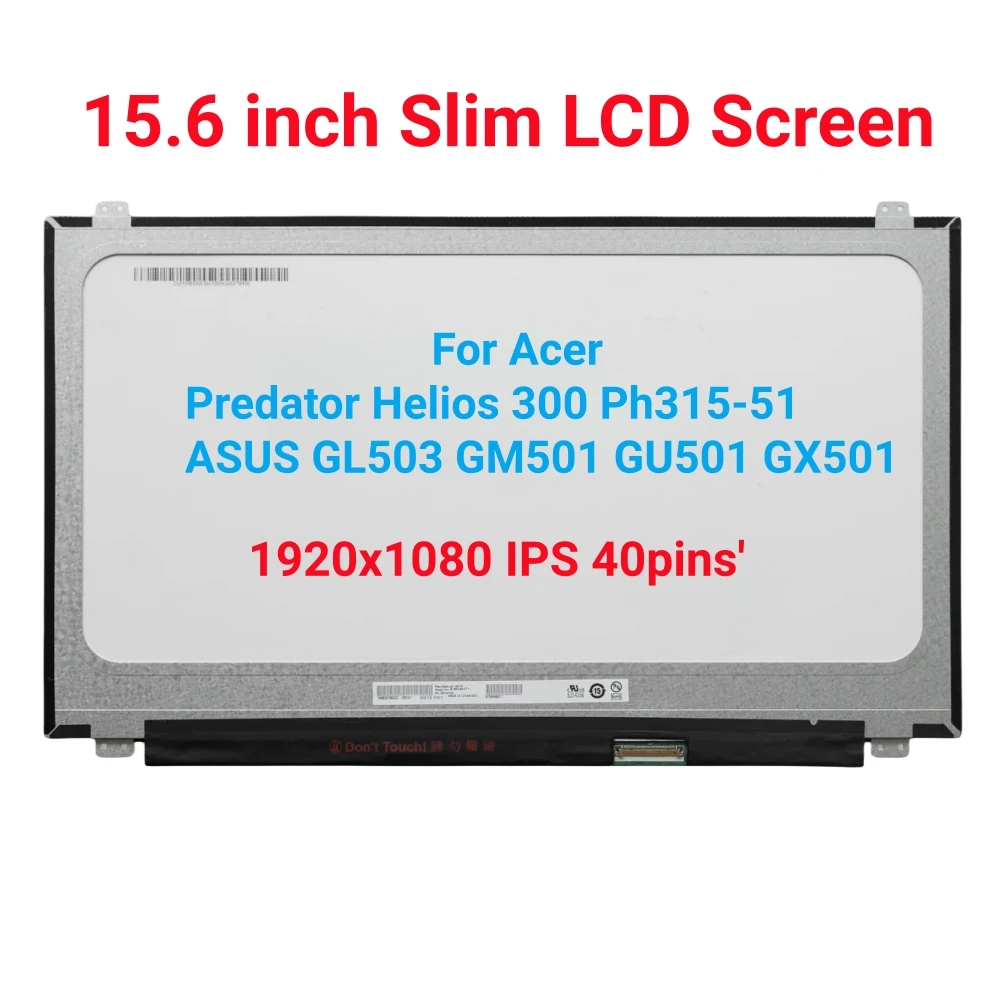 

15.6 inch 144Hz Laptop LCD Screen B156HAN07.1 B156HAN07.0 For Acer Predator Helios 300 Ph315-51 ASUS GL503 GM501 GU501 GX501 IPS