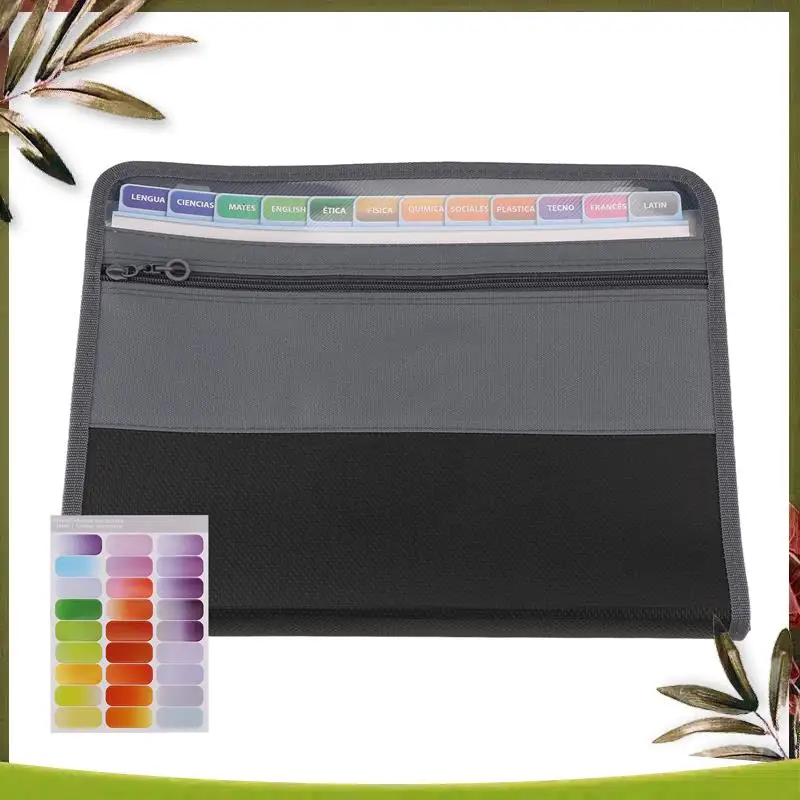 

New-13 Pocket File Folder Storage Rack,File Box Storage Bag,With Zipper, Suitable For A4 Paper, Banknotes,Document Receipt