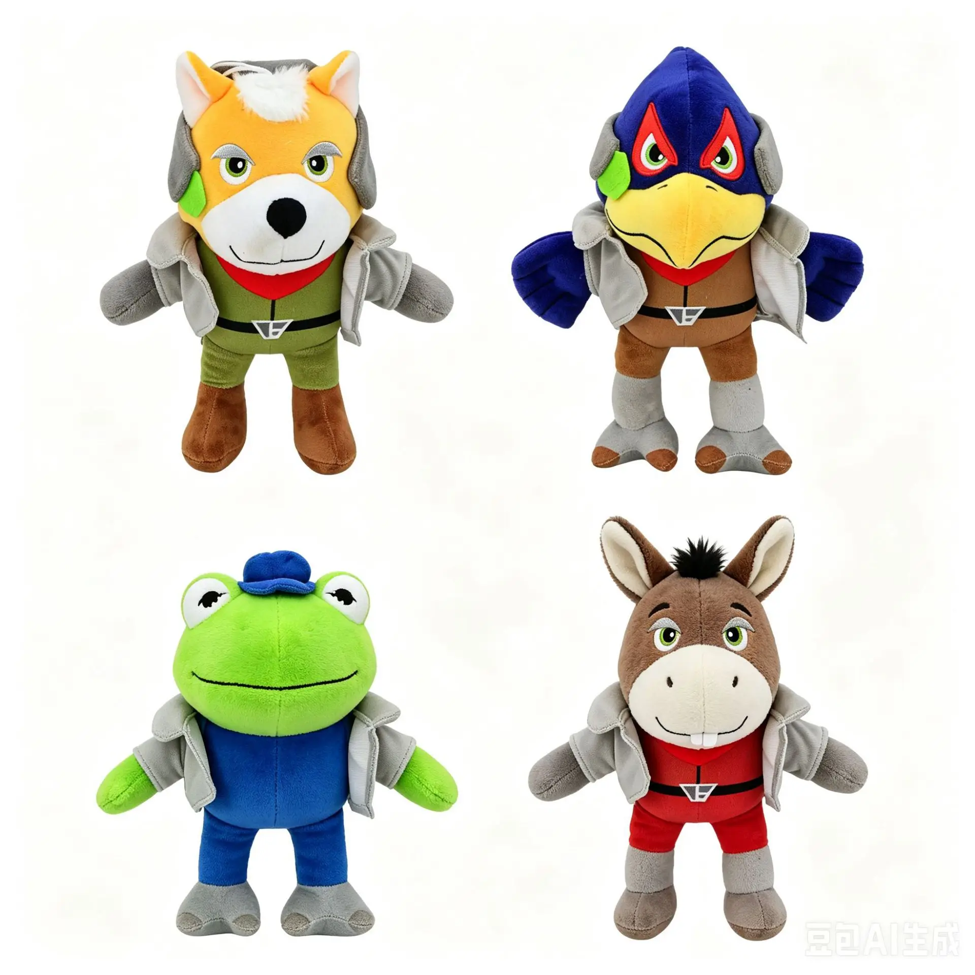 Muñeco de Peluche Hot Fox McCloud, Juguetes de Anime Star Pilot Fox Team Falco, Muñeco de Peluche de 25 cm, Animal Slippy Toad Krystal, Regalos de Muñecos de Peluche ﻿