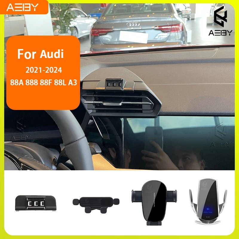 

For Audi A3 88A 888 88F 88L 2021-2024 Phone Holde Car Mobile Support Special Fixed Bracket Base Wireless Charging Stand Interior