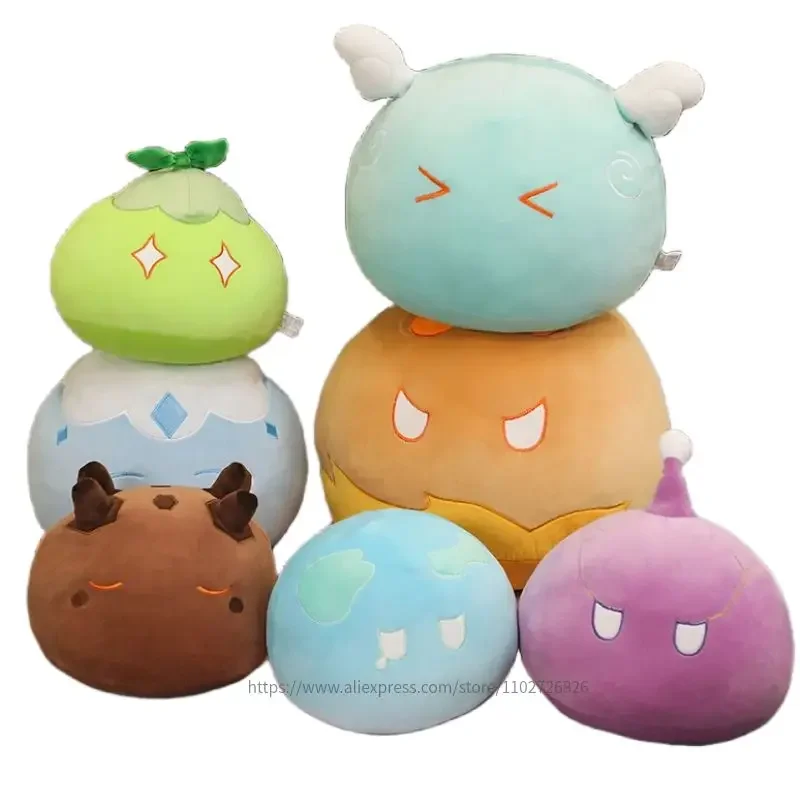 10/30/40/50cm Soft Game Genshin Impact Slime Theme Cute Plush Dolls Keli Dango Throw Handful Toys Cartoon Birthday Xmas Gift