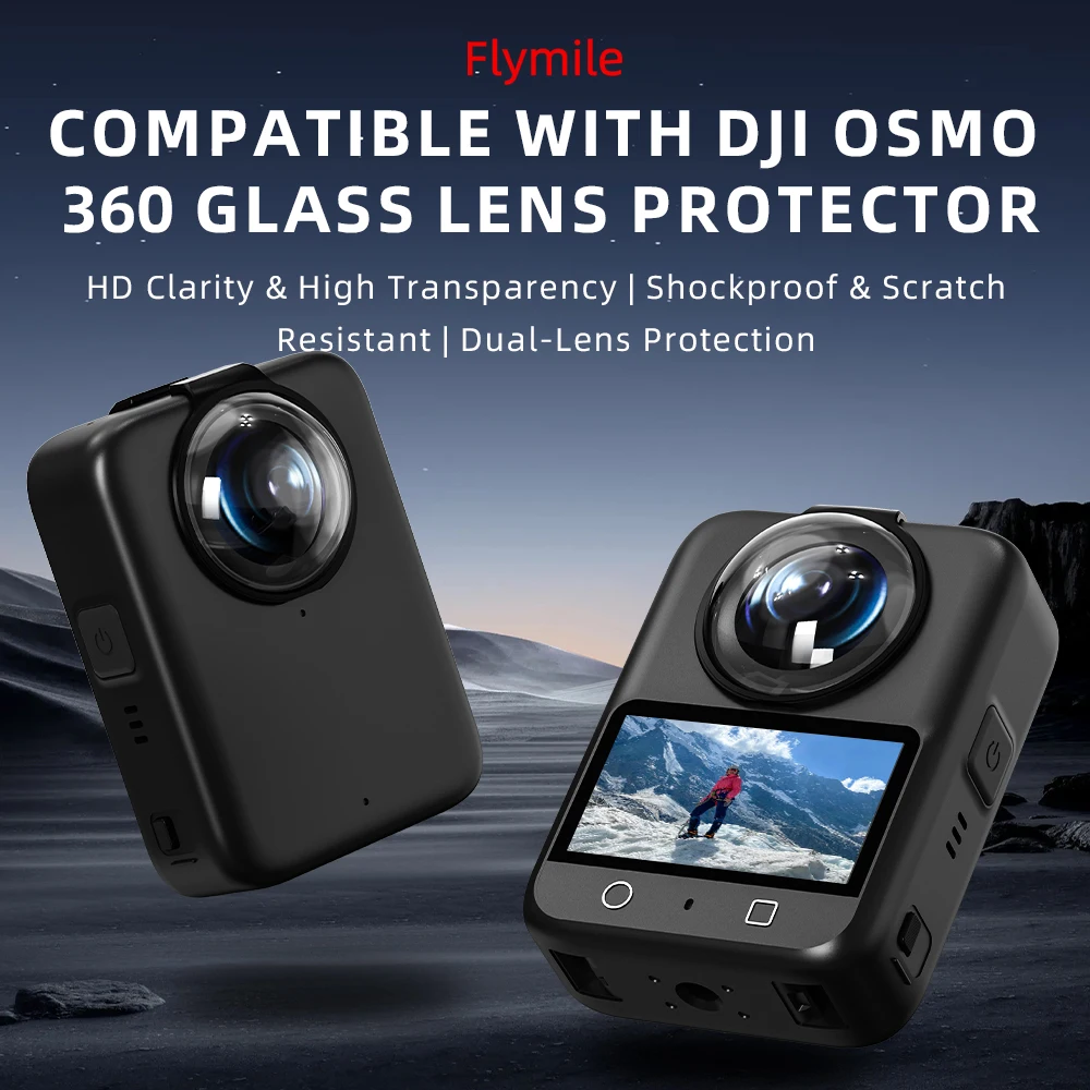 Flymile Objektivschutzkappe für DJI OSMO 360 II Kamera Glas-Objektivschutz Anti-Beschlag Stabiles Design – Detail 1