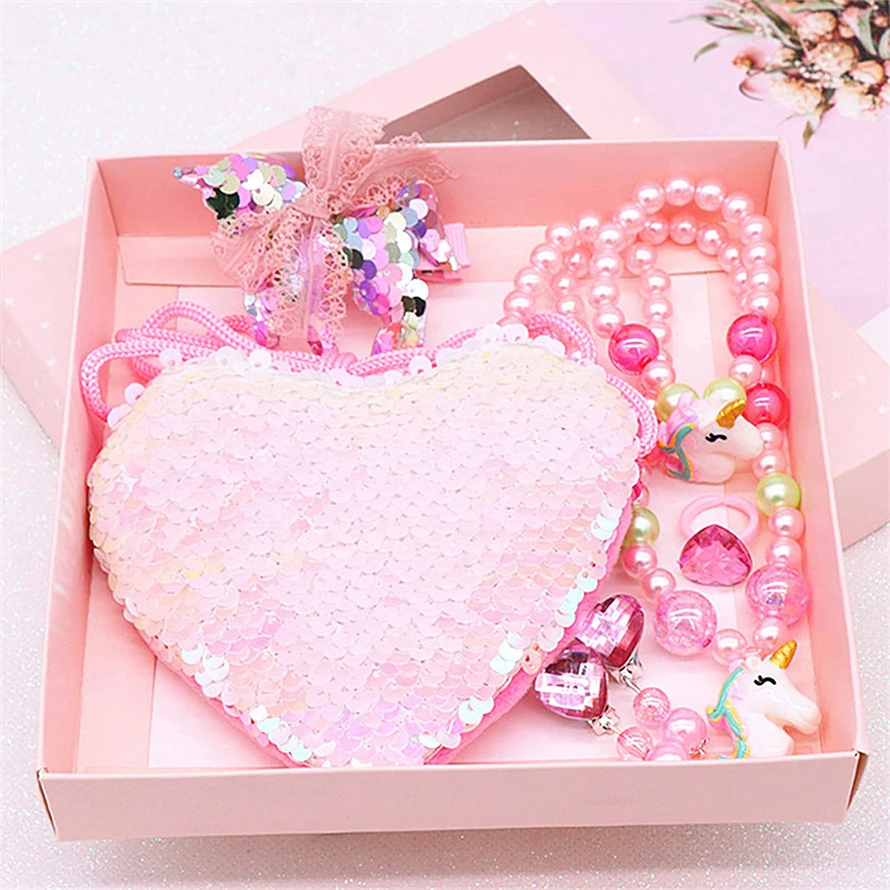 Accessories Unicorn Necklace Child Little Girl Jewelry Pearls Plastic for Girls