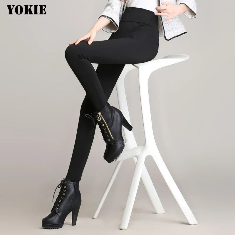 Female Oversized High Waisted Trousers Autumn Winter clothes velvet Trousers Elastic Pencil Pants Backing Elastic Waist Pant