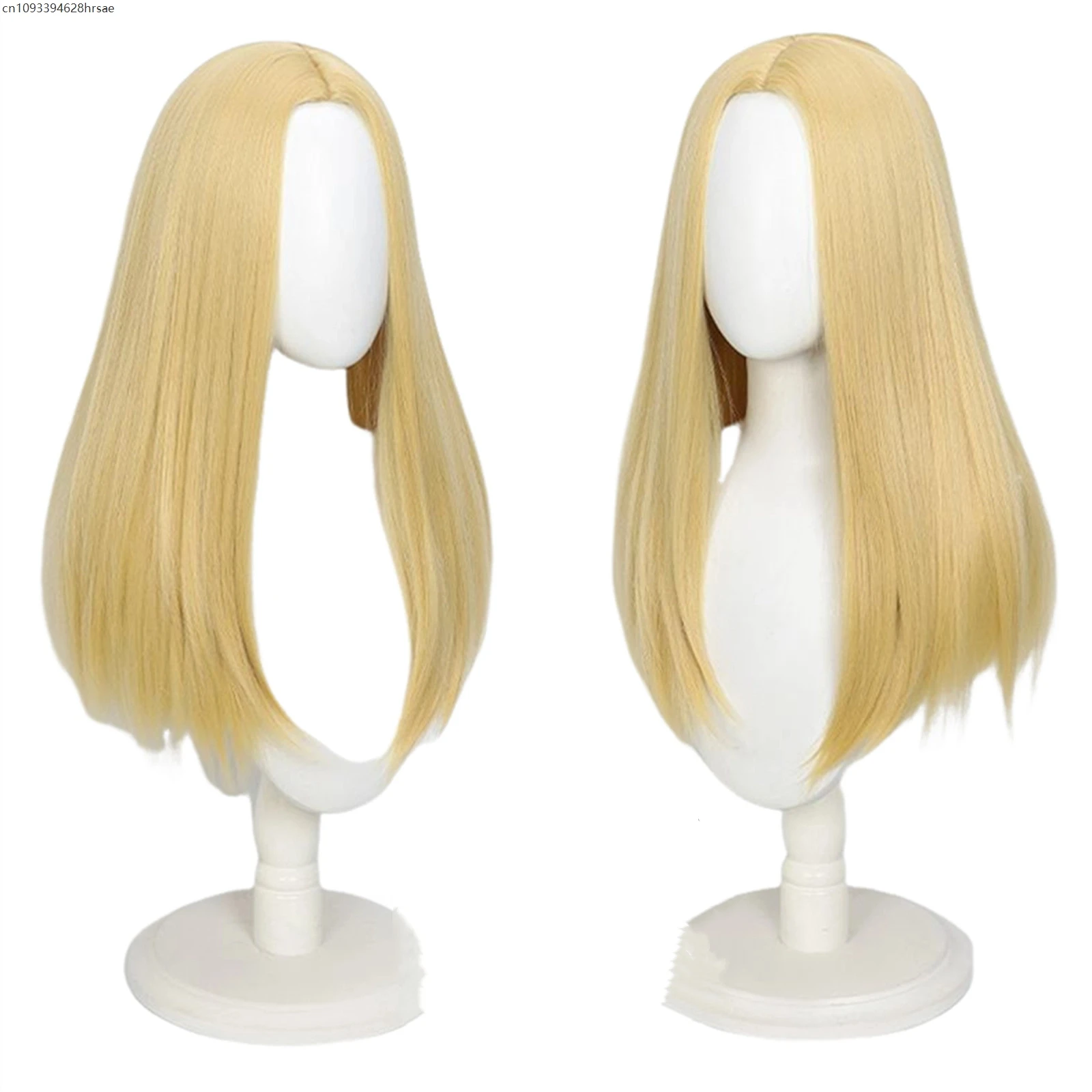

Anime Cosplay Wig 60cm Yellow Long Hair Heat Resistant Synthetic Wigs Halloween Pary Costumes Props
