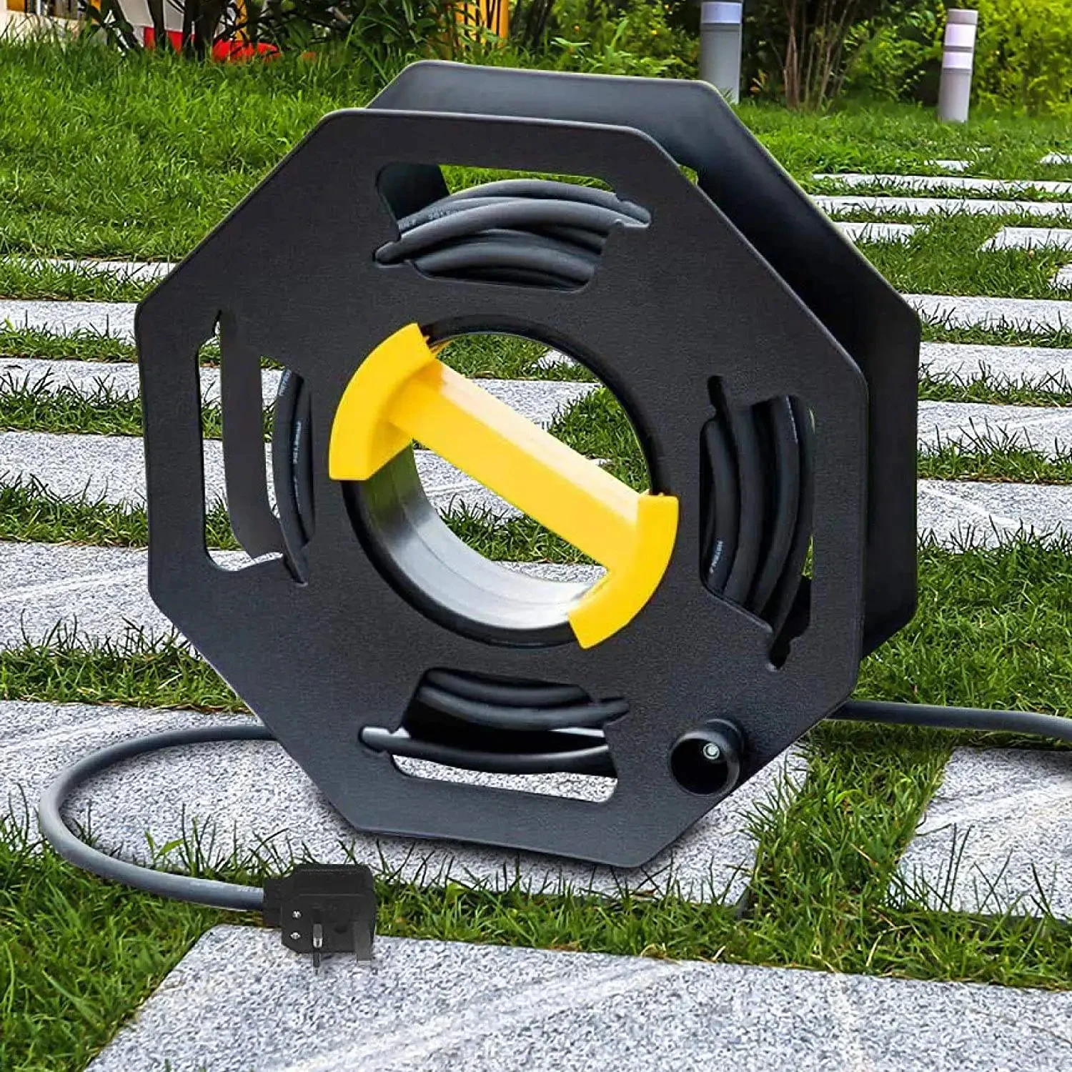 

Tidy Frame Cable Tidy Reel Heavy Duty Outdoor 25M Storage Reel Wire Extension Roll Up Stand for Caravan Yacht RV Cable Storage
