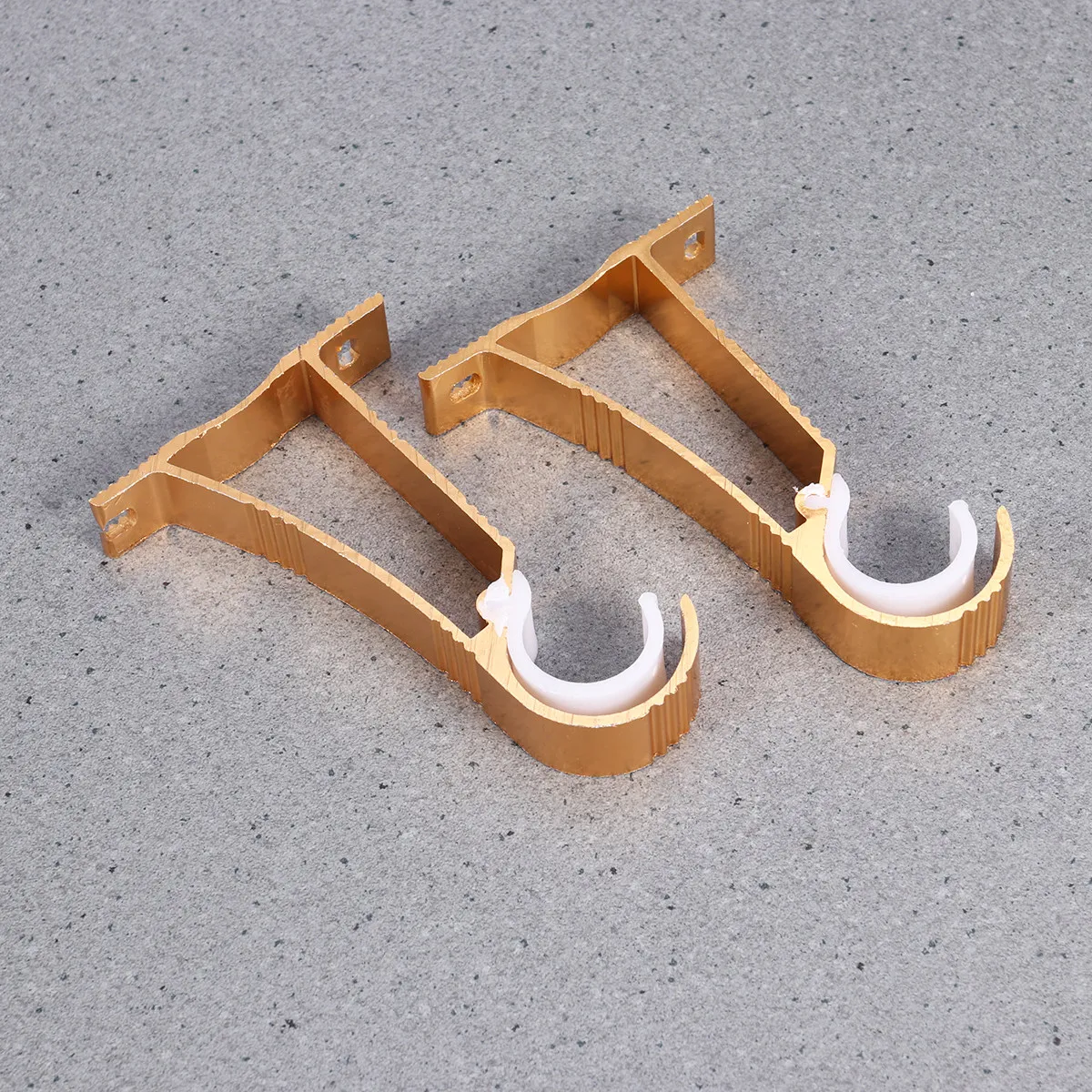 2Pcs Heavy Duty Roman Style Curtain Pole Bracket Aluminum Alloy Curtains Mounting Holder 25-30Mm Diameter Firm Grip Home