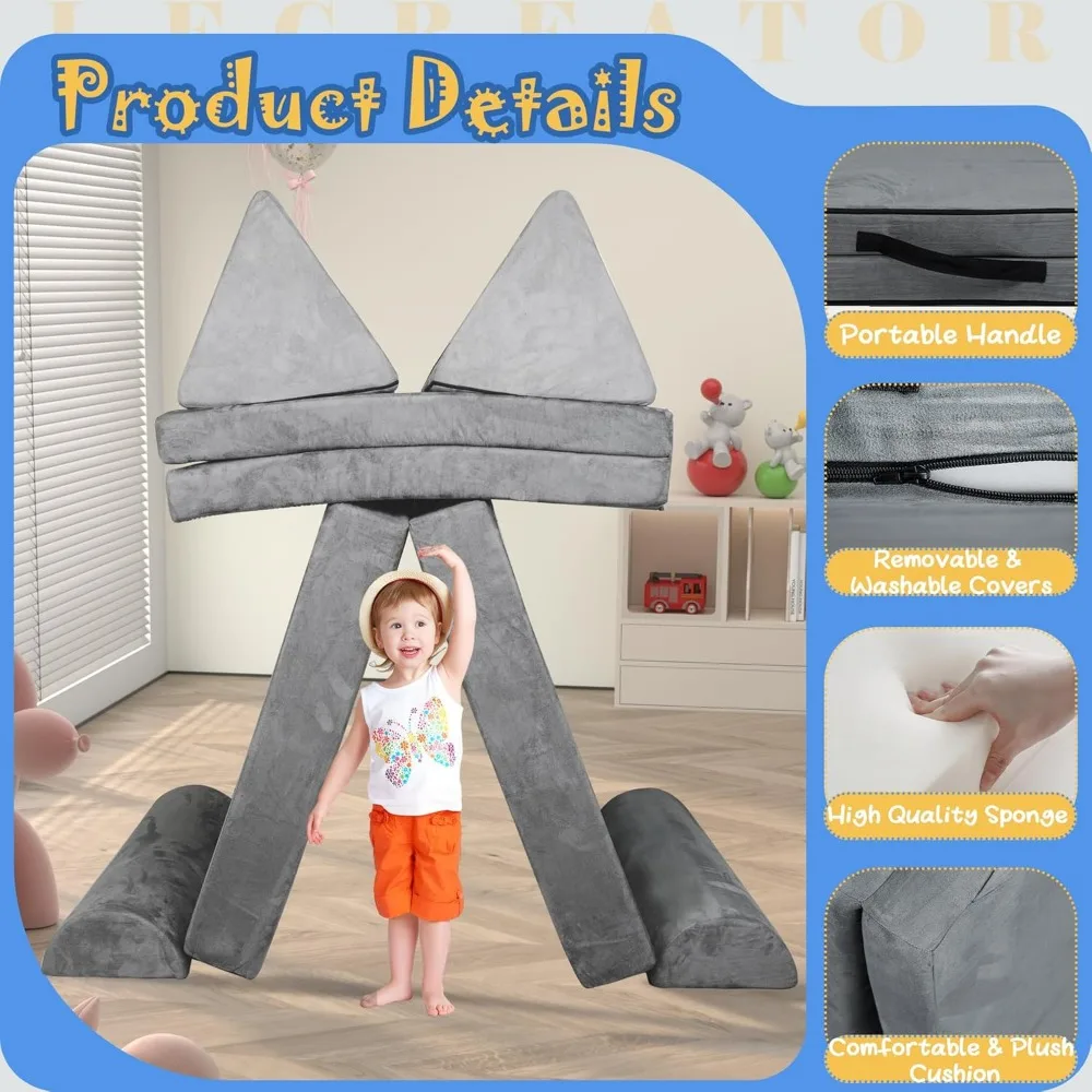 Modular Kids Couch Sofa,Couch for Toddler and Baby Playroom/Bedroom,Perfect Toddler & Baby Couch for Play & Lounging