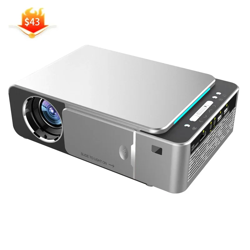 T6 Mini Portable 4K Smart Projector with Built-In Speaker Pocket-Sized Home Theater LED LCD Lamp for Outdoor Use