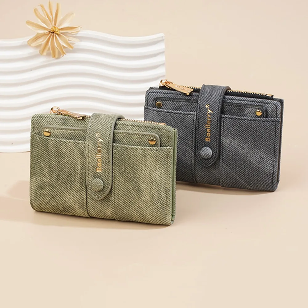 Ins أنيقة المرأة محفظة قصيرة سعة كبيرة بولي Leather الجلود العلامة التجارية الإناث المحافظ بلون بسيط البنك/الهوية/بطاقات الائتمان حقيبة سيدة #1